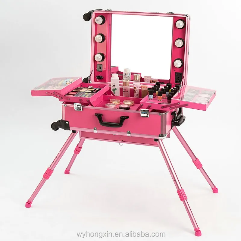 Venta al por mayor estuche de maquillaje estuche de cosméticos luz