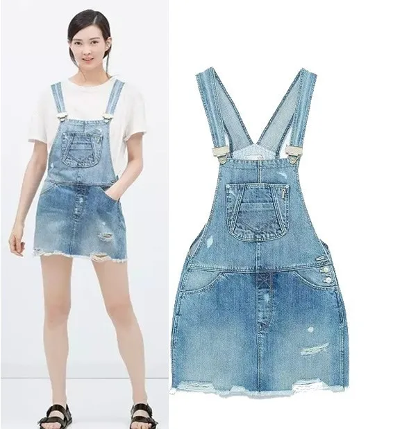 ripped overall dress
