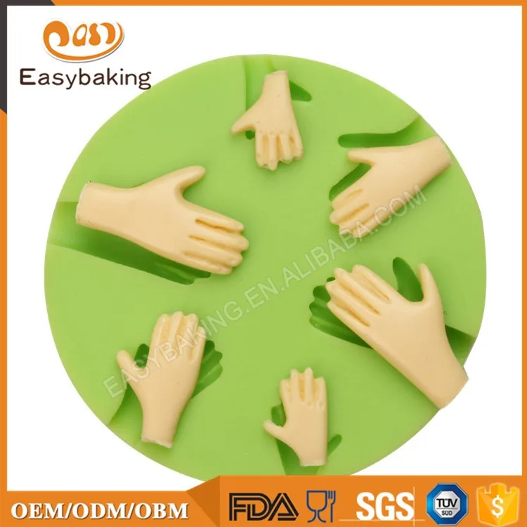 ES-1303 Family Hands series round Silicone Molds for Fondant Cake Decorating
