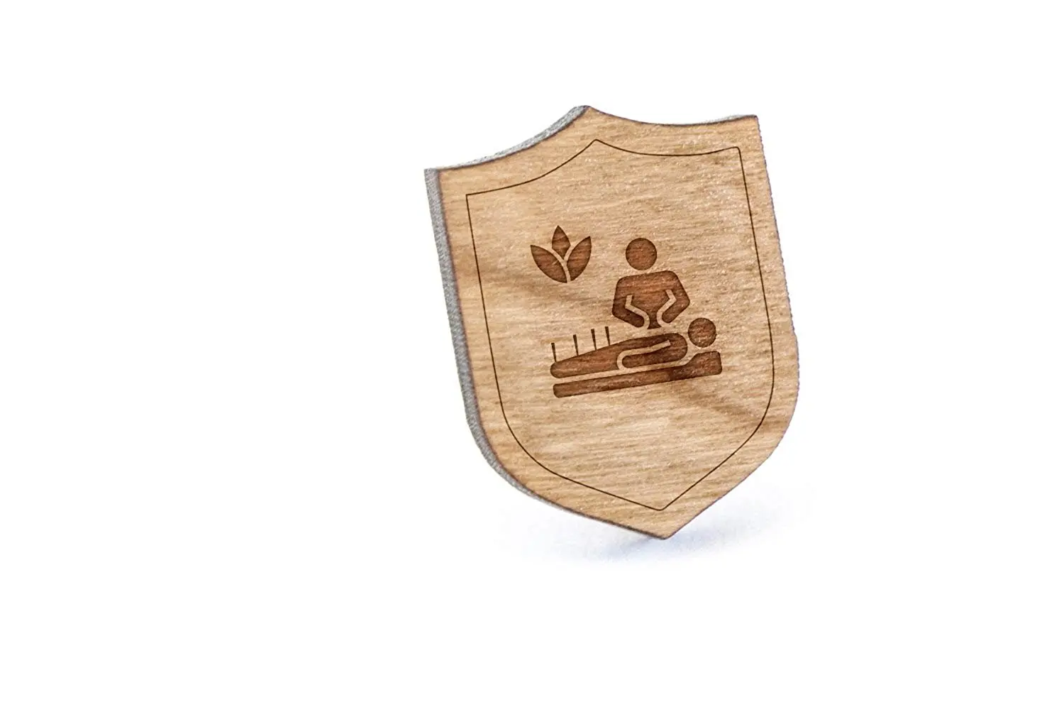 Wooden Accessories Company Wooden Tie Clips with Laser Engraved Keyhole Design Cherry Wood Tie Bar Engraved in The USA
