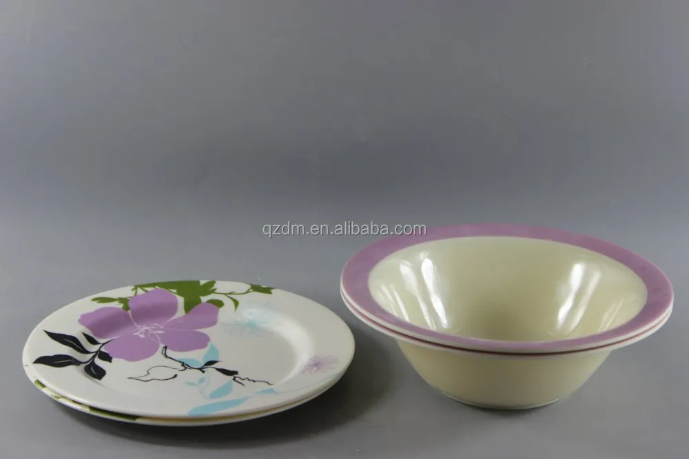 Ivory Material Melamine Dinner Plate And Bowl Set