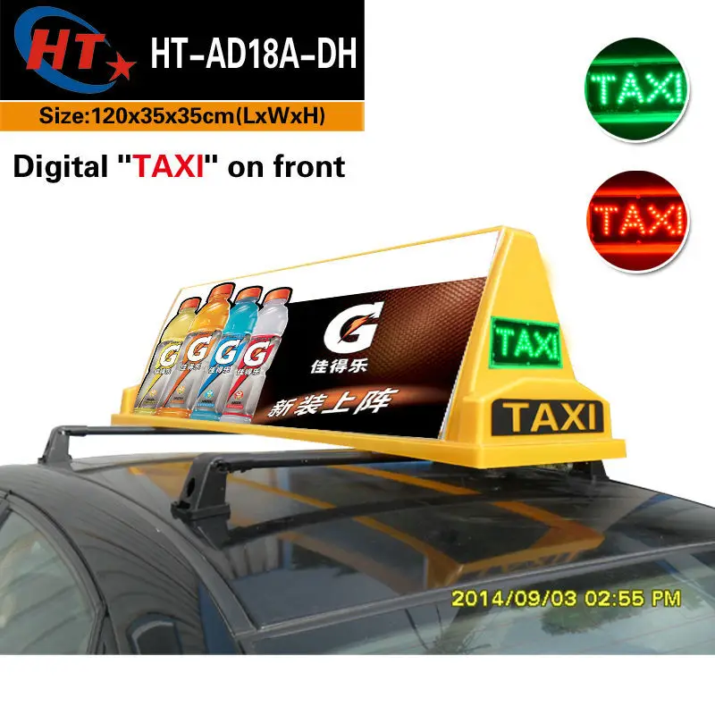 Transparent PC plastic taxi top led display