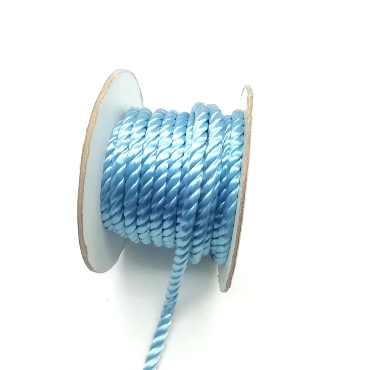 Custom color dyeing 6mm twisted cord pp drawcords for wholesale