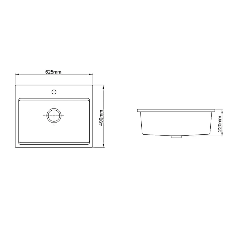Fancy Undermount Retangular Granite Sink
