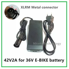 42V2A electric bike lithium battery charger for 36V lithium battery pack XLRF Socket