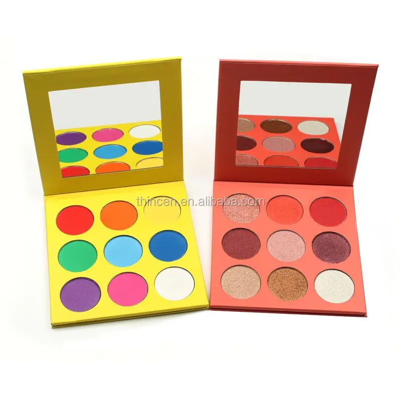 F9 New Arrival private lable 9 colors square shimmer vegan makeup eyeshadow palette high pigment eye shadow palette