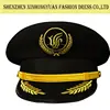 custom gold embroidery pilot hat high quality military cap