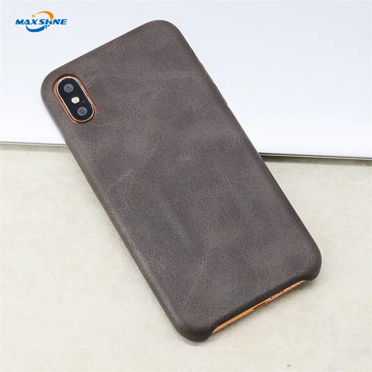 Maxshine Custom Pu Leather Shockproof Phone Back Cover Case For Iphone X Xr Xs Max