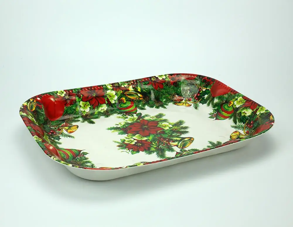 Rectangular Plastic Cake Plates,Flower Design Deep Well