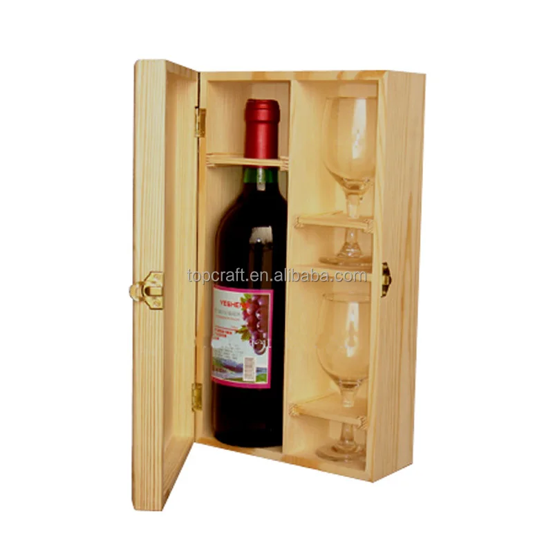 Classic Popular Style Natural Cedar Wooden Wine Box For 1 Wine Bottle