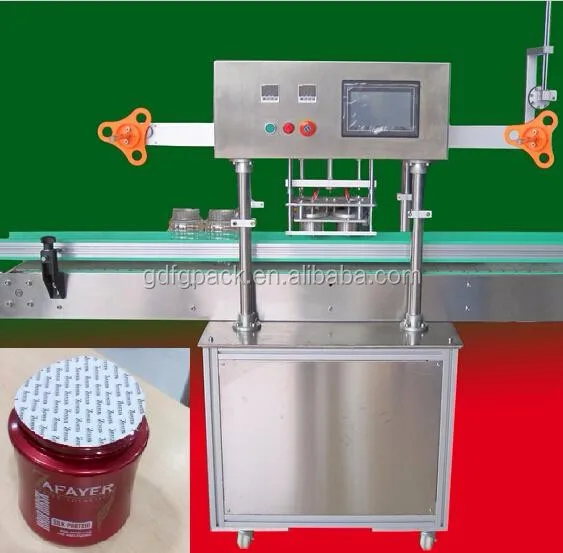Automatic In Line Plastic Jar Heat Aluminum Foil Sealer Machine/wide Mouth Jar Heat Sealing