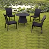 5 Piece Cheap Modern Italy Metal Dining table Conversation Chair Wicker Garden rattan table and chair outdoor patio Furniture
