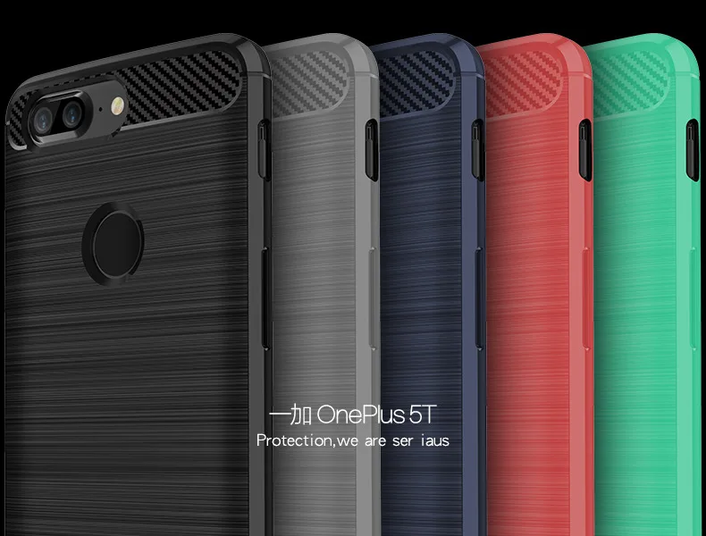 2017 New Arrival Carbon Fiber Tpu case For Oneplus 5t brushed tpu soft cover For Oneplus 5t