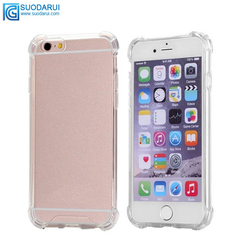 Not Turn yellow! Shockproof angle TPU + PC hybrid Transparent back case cover for iphone 7