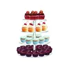 4 Tier Clear Acrylic Round Cupcake Stand Wedding Birthday Cake Display Tower 1/4" thick Commercial Grade