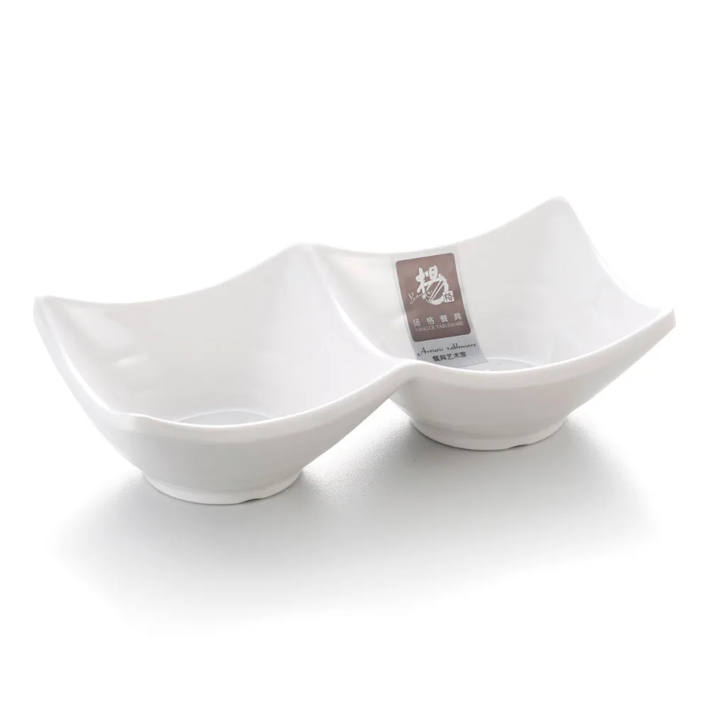 Single Melamine Soy Sauce Dish,Two Compartment Sauce