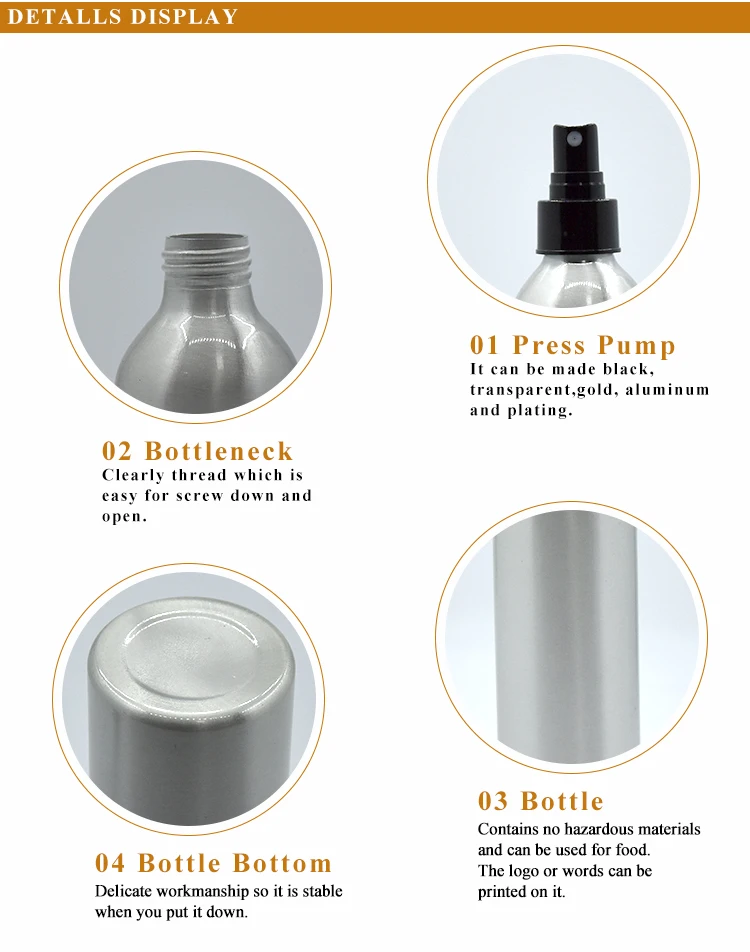 Aluminum Lotion 150ml 250ml 300ml Luxury Refillable Shampoo Body Shower