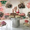 Popular product wedding event glass top cake tables with metal base