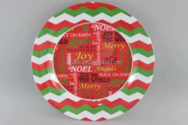 Christmas Melamine Plate, X'mas Dinner Plate