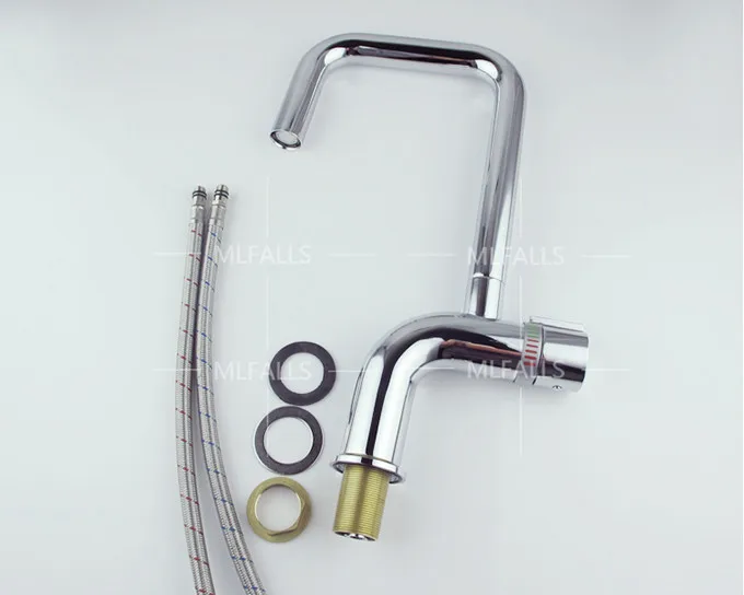 Single hole one handle kitchen sink chromed brass faucet hot cold water mixer tap made kaiping