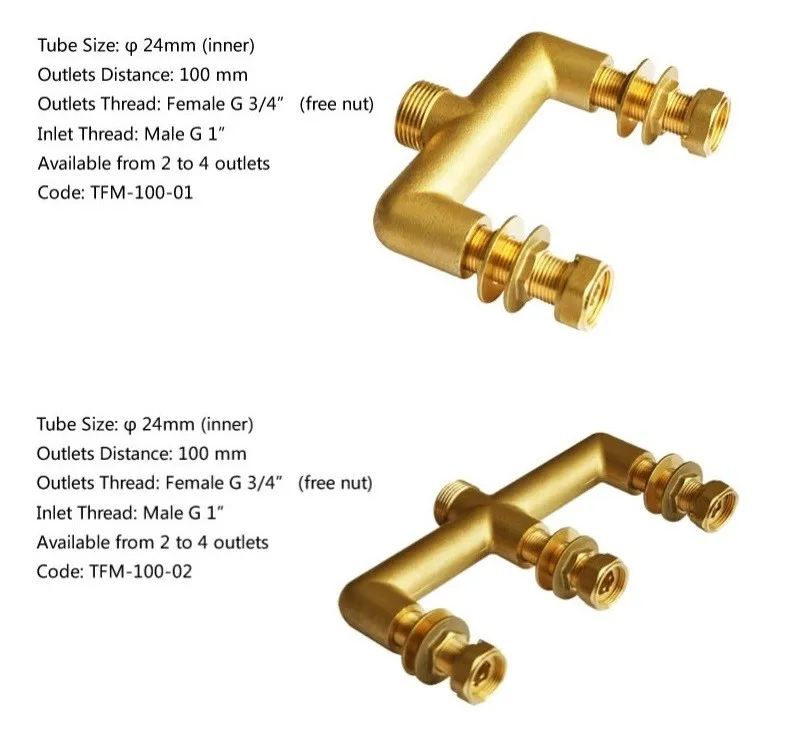 Brass Manifold For Water With 1" Inlet And 3/4" Outlets 4 Connections Buy 1" Inlet And 3/4