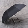 metal stick sun and rainy 3 fold umbrella with reinforced 10 ribs