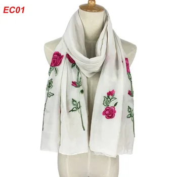 2018 Hot Selling Muslim Hijab Cotton Dubai Embroidered Scarf Wholesale ...