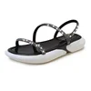 2019 Simple Style Summer Casual Sandals Peep Toe Women's Sandals Thick Heel Rhinestone Sandals