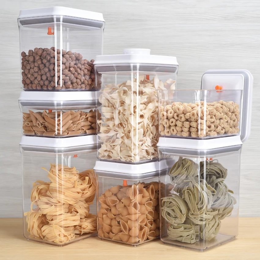 Eco Friendly Airtight Pantry Rice Cereal Food Container 7 Sets Air