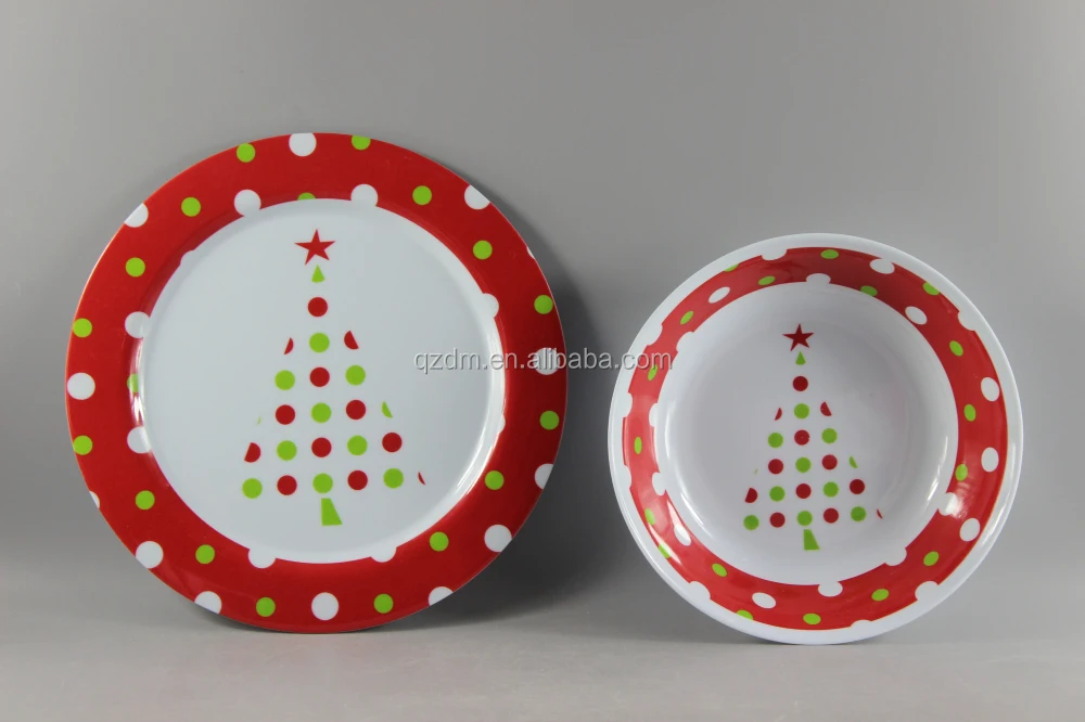 Christmas Melamine Soup Bowl And Plate