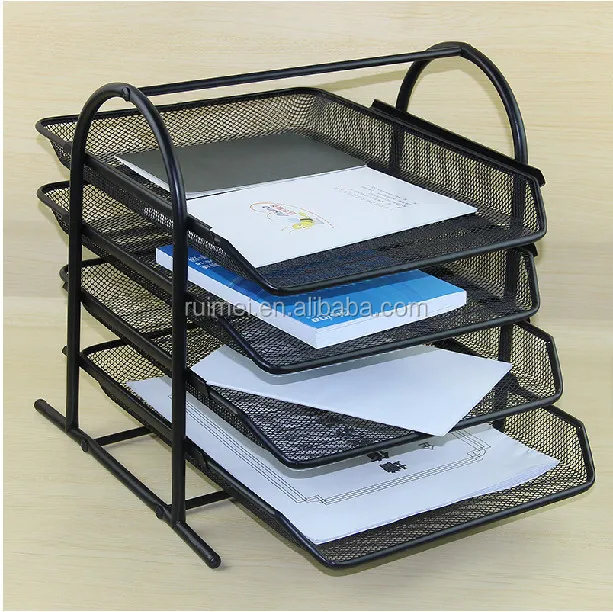 Tabletop 4 Tier Customized Metal Office File Stand Tabletop 4 Tier Customized Metal Office File Stand