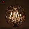 Industrial 3 globe iron chandelier drop brass chandelier crystals pendant light with CE certificated