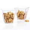 Eco friendly dessert supplies disposable plastic square 160ml plastic cup with spoon