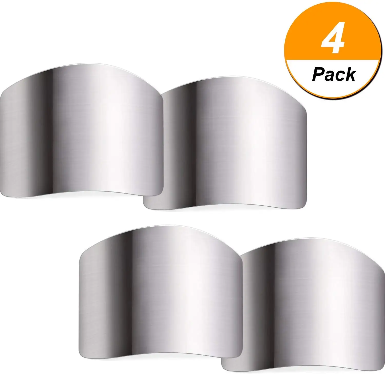 TecUnite 4 Pack Stainless Steel Finger Guard Finger Protector Safe Knives Guard Chop Safe Slice Kitchen Tool For Dicing and Slicing in Kitchens