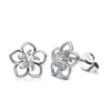 RINNTIN RISE71 Korean Jewelry Wholesale 925 Sterling Silver Flower Earring Stud With Colorful CZ