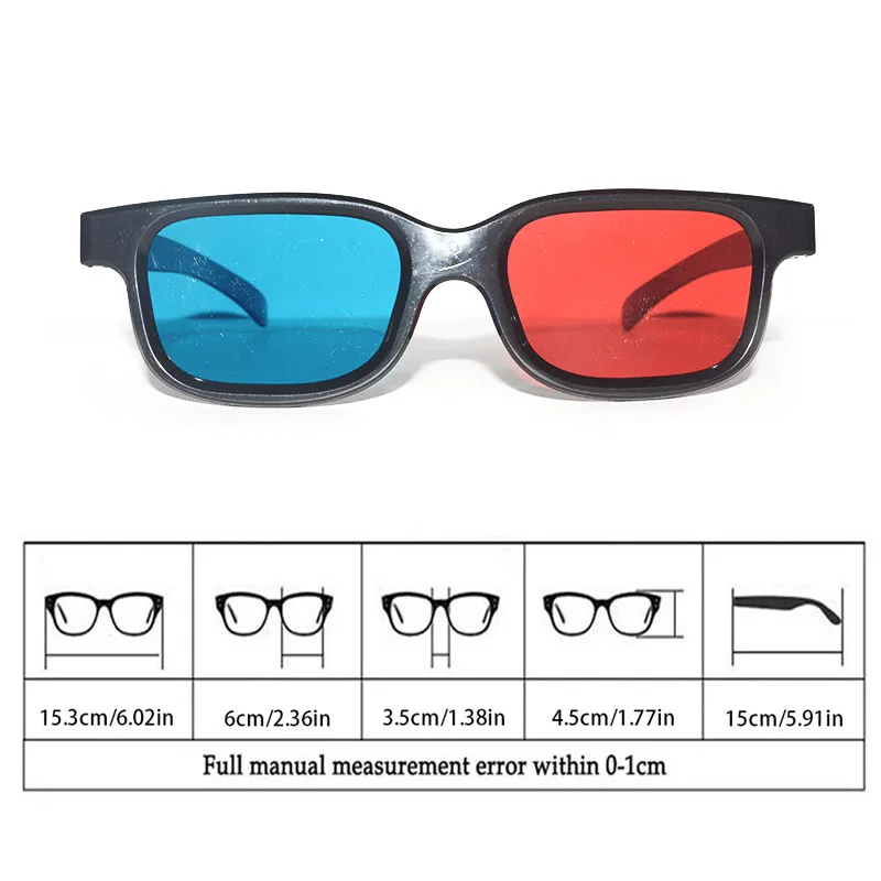 uxcell Red-Blue 3D Glasses 3D Visoin Glass for Movies 3D Print Magazines Comic Books TV Anaglyph Photos 2pcs 