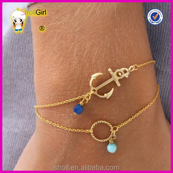 Gold Bracelet With Anchor Designs For. sailor bracelet meaning. 