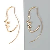 2019 New trend INS Funny Hollowed out face silver plated Gold earrings for women