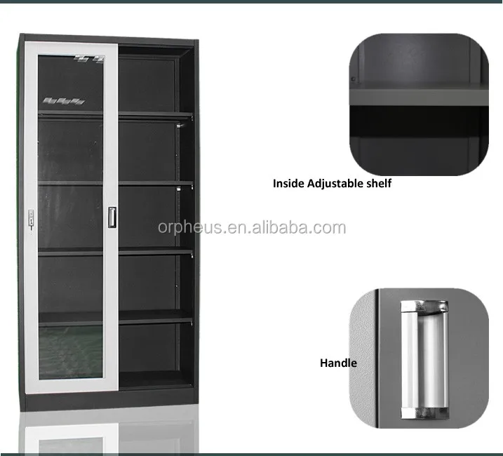 Elegante Innen Weiß Glas Tür Datei Schrank Büro Buch Regale Schrank 5