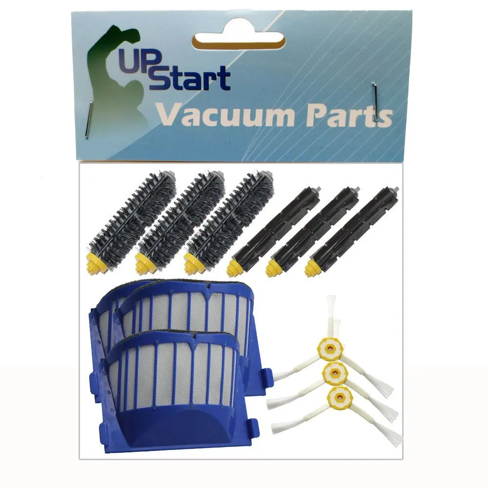 Replacement iRobot Roomba 595 Pet Series Filters, Bristle Brushes, Flexible Beater Brushes and 3-Arm Side Brushes - Kit Includes 3 AeroVac Filters, 3 Bristle Brushes, 3 Flexible Beater Brushes and 3 3-Arm Side Brushes