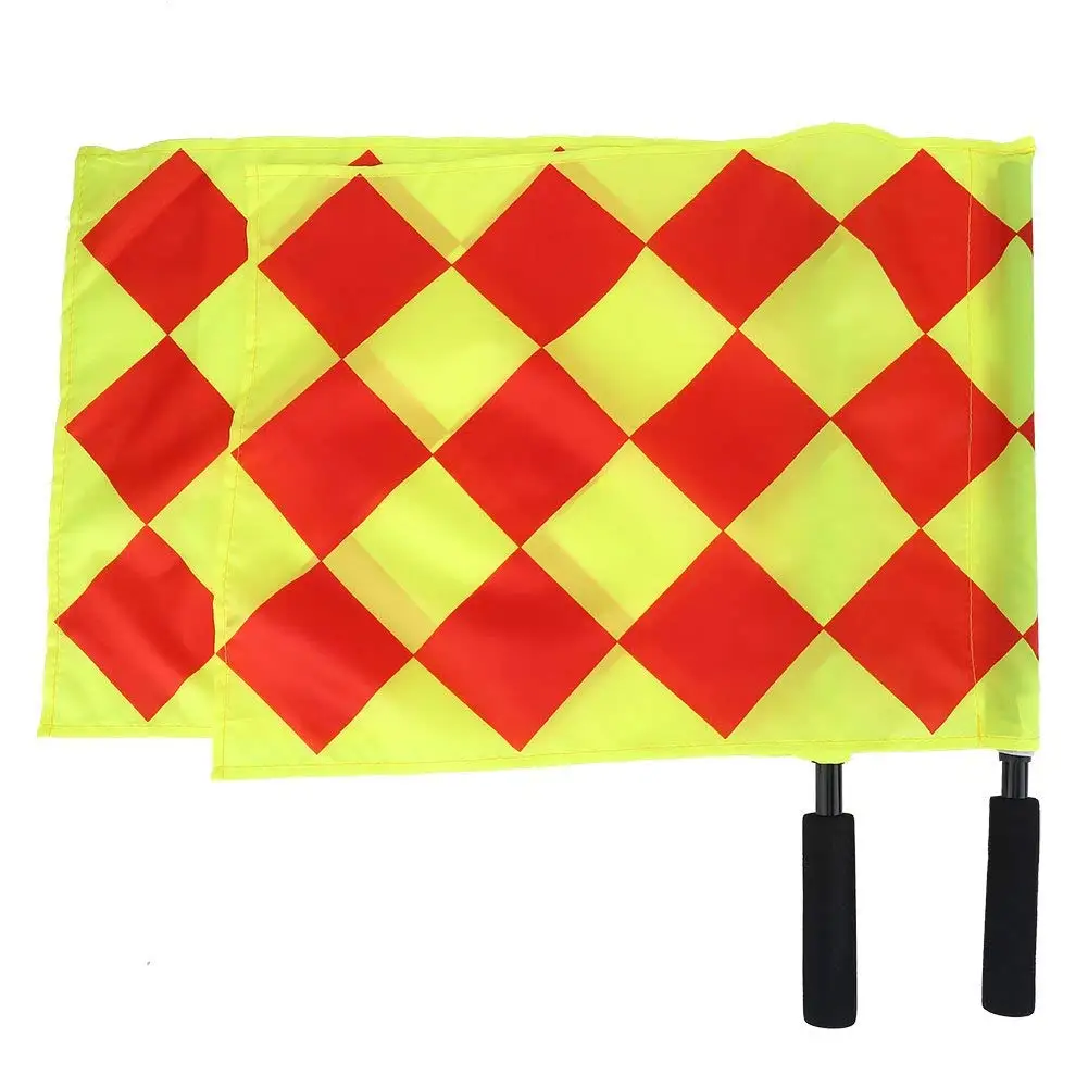 Deluxe Premier Linesman Flags Set Football Rugby Hockey Training Referee Flags 