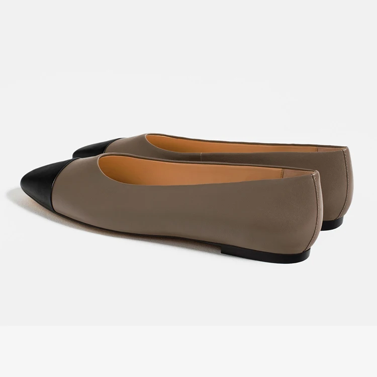 Täglichen frauen kontrast farbe spitz damen ballerina schuhe ...
