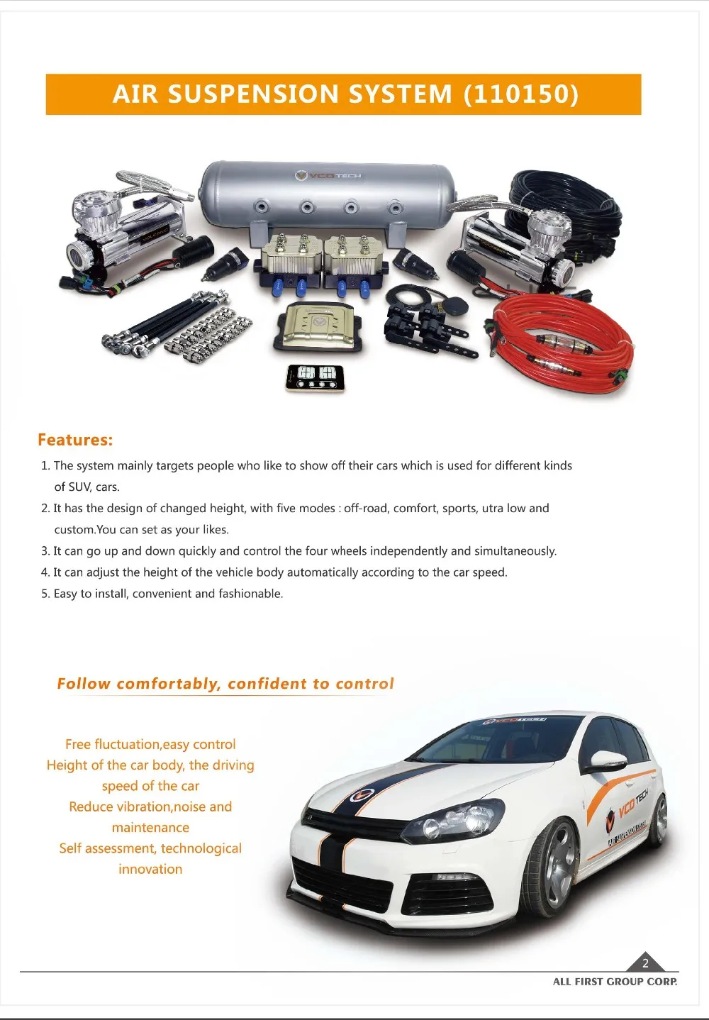 Volcano High Quality High Performance Air Suspension And Air Suspension