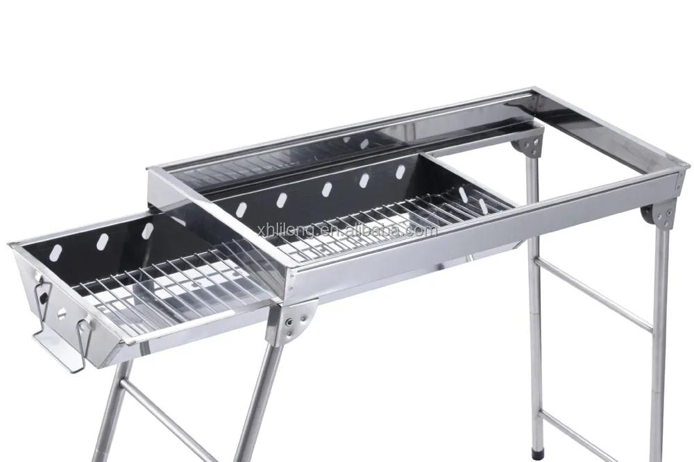 Outdoor Picnic Stainless Steel Charcoal Drawer Design Bbq Grill