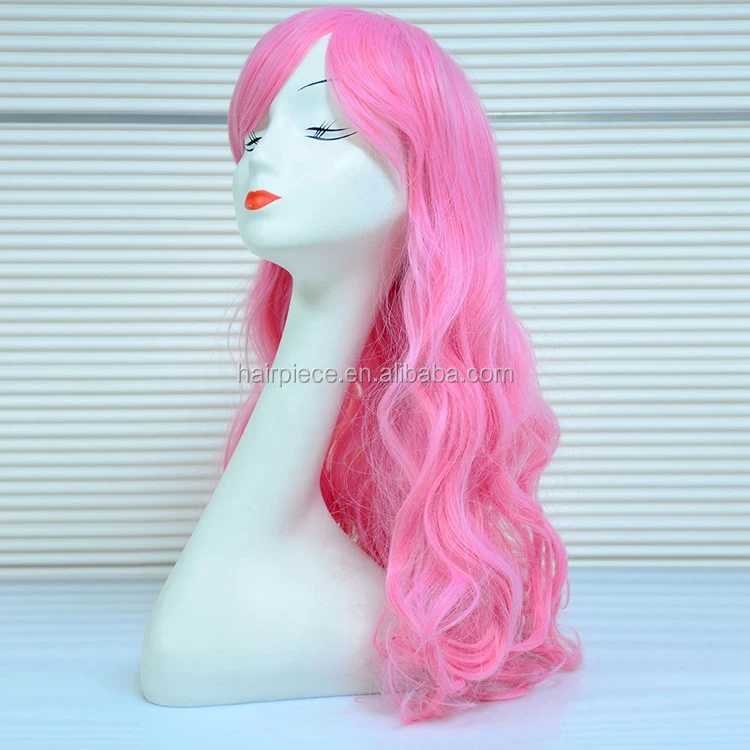 Wholesale Cheap Short Pink Synthetic Wig Crazy Long Cosplay Wig For