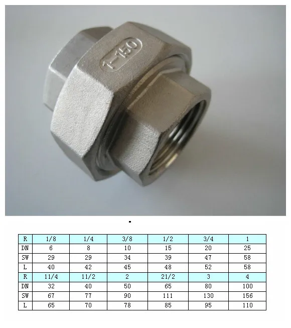 Threaded union ss stainless steel pipe fitting
