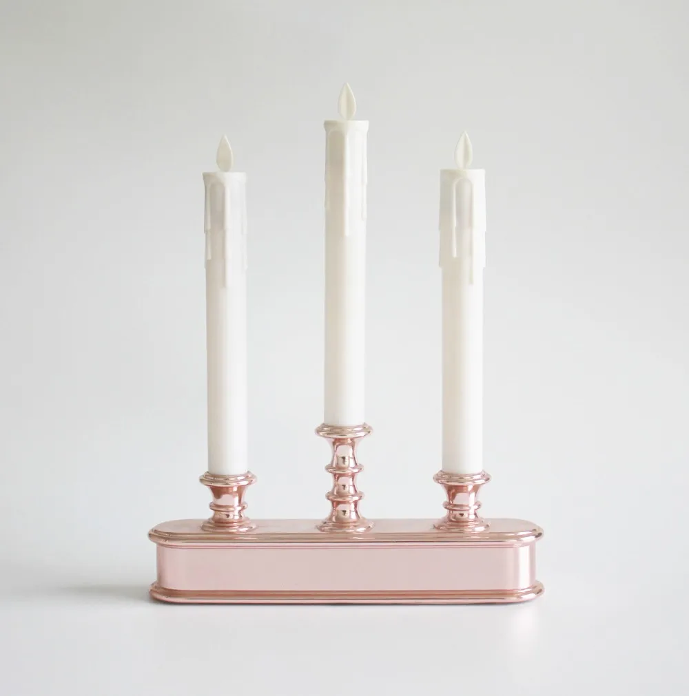 Flickering Flameless Taper Candles With Remote 10inch Led