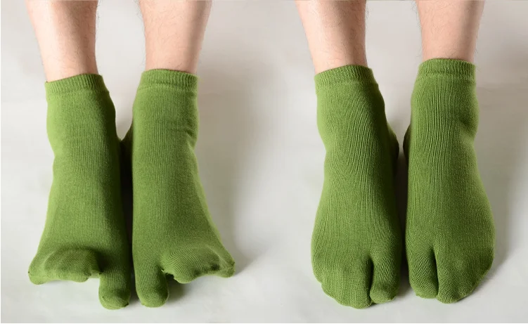 Japanese Men Two Toe Clog Socks Two Finger Health Ankle Stocking - Buy ...