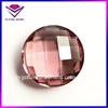 Double Side Faceted Round Shape Pave Beads Imitation Morganite Glass Stone