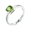6mm natural green peridot ring adjustable ring for women